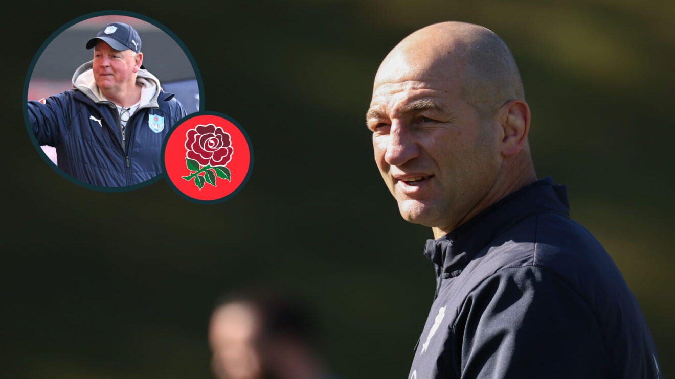 England head coach Steve Borthwick and an inset of ex-Springboks and Bulls boss Jake White.