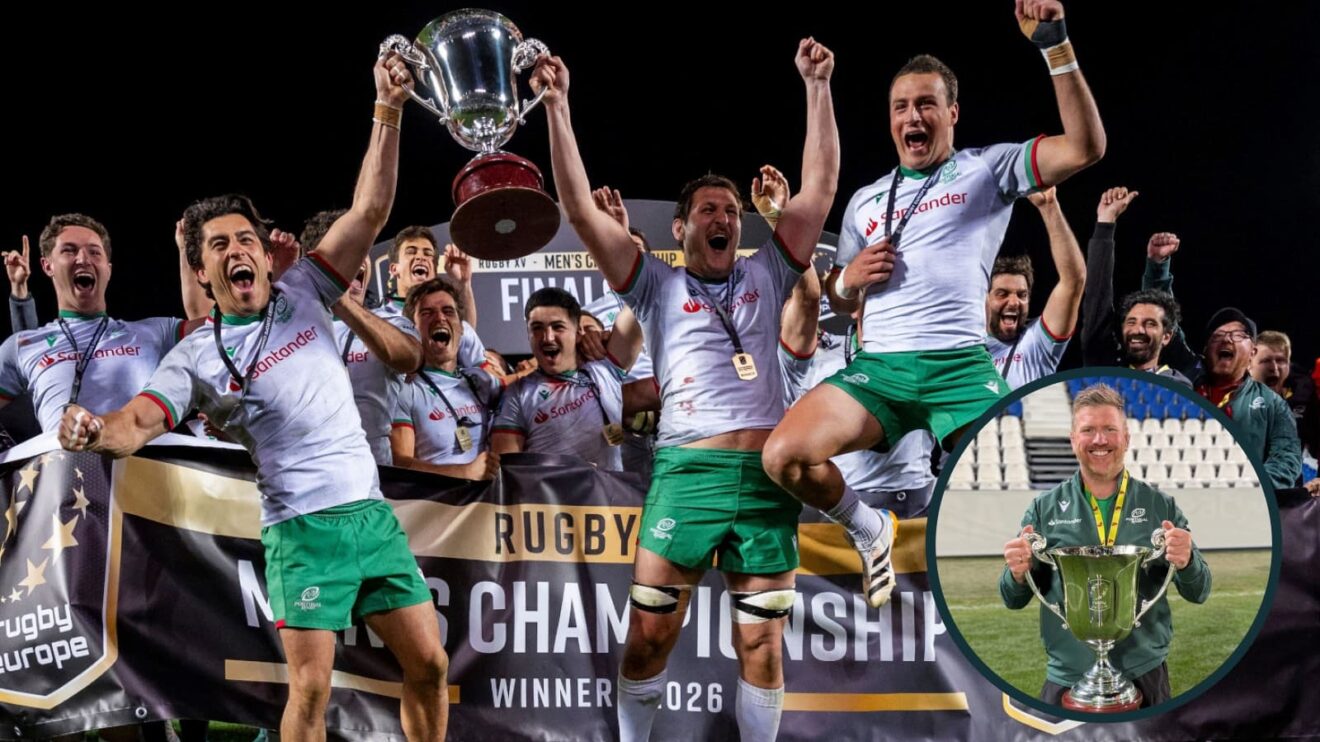 Portugal celebrate a stunning Rugby Europe Championship final win over Georgia in Madrid.