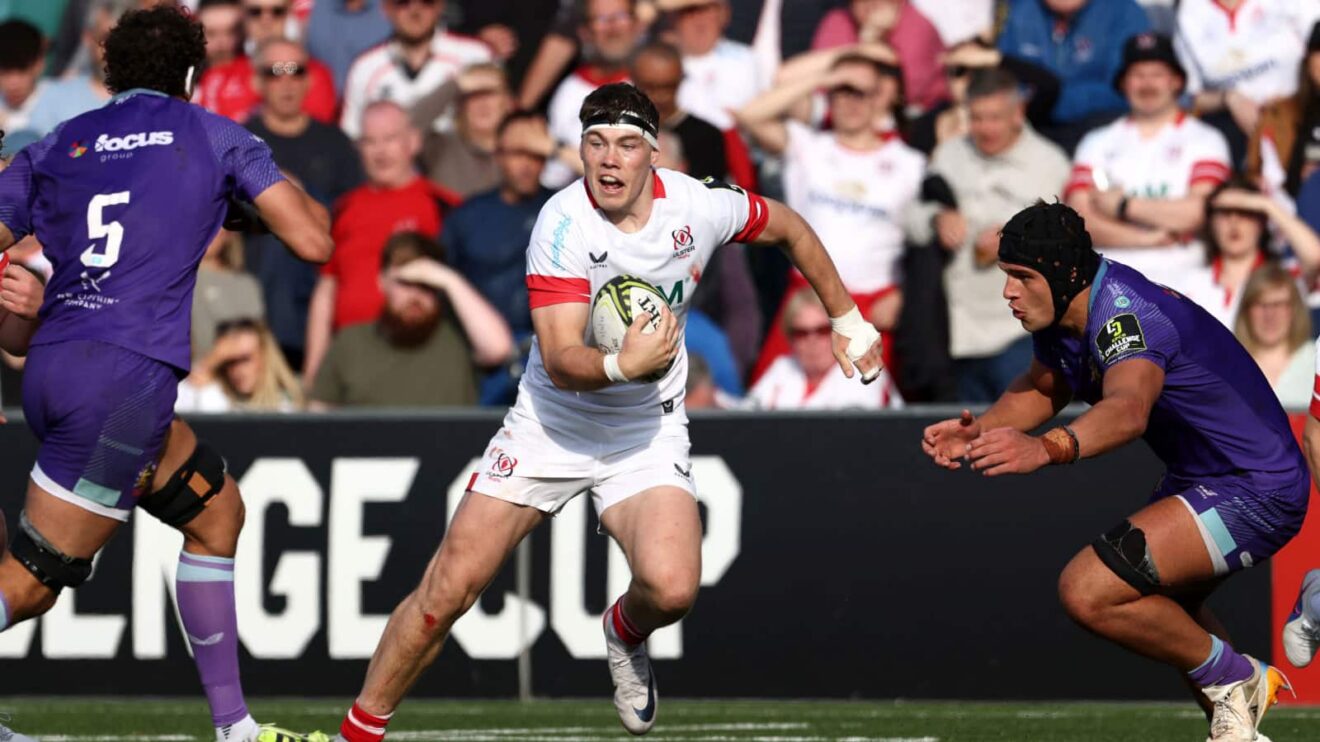 Jude Postlethwaite in action for Ulster in the Challenge Cup semi-final against Exeter Chiefs.